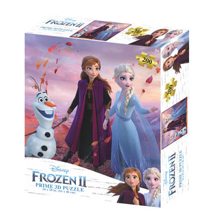 Disney Frozen Puzzle – 200 Piece Prime 3D Jigsaw Featuring Elsa, Anna & Olaf (24"x18")