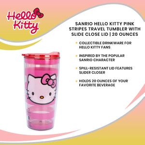 Hello Kitty Travel Mug – Pink Stripes