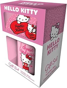 Hello Kitty My Heart Mug, Coaster &amp; Keychain Gift Set