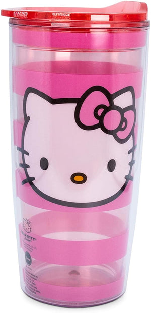 Hello Kitty Travel Mug – Pink Stripes