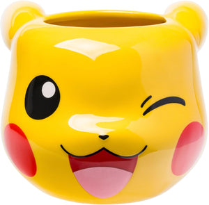 Silver Buffalo Pokemon Pikachu Wink Ceramic 3D Sculpted Mug