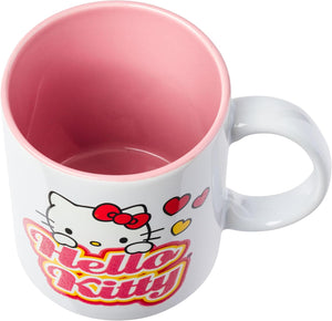 Silver Buffalo Sanrio Hello Kitty Hearts Glitter Name Ceramic Mug, 20 Ounces