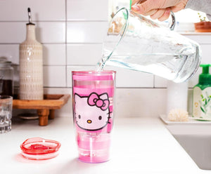 Hello Kitty Travel Mug – Pink Stripes