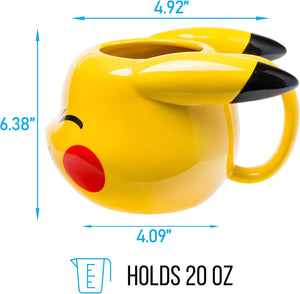 Silver Buffalo Pokemon Pikachu Wink Ceramic 3D Sculpted Mug