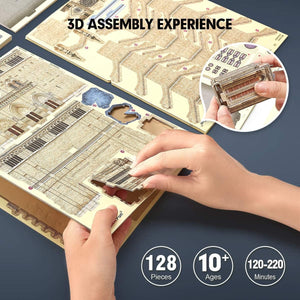 3D Puzzles for Adults Notre Dame de Paris Model Kits 128 Pieces, Puzzle for Kids Ages 8-14 Arts and Crafts Birthday Gifts for Kid Ages 8-12