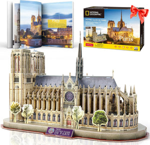 3D Puzzles for Adults Notre Dame de Paris Model Kits 128 Pieces, Puzzle for Kids Ages 8-14 Arts and Crafts Birthday Gifts for Kid Ages 8-12