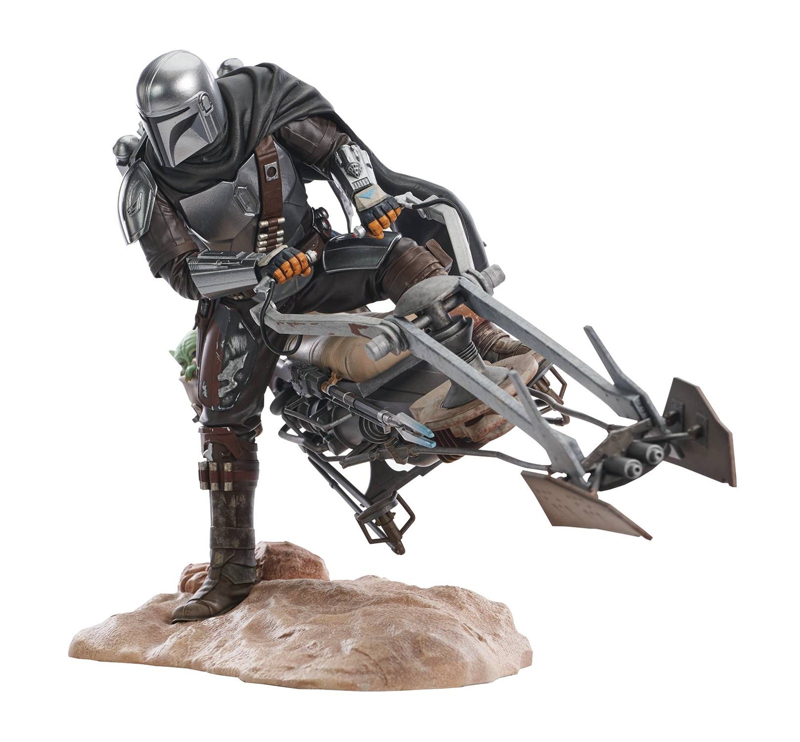 STAR WARS PREMIER COLL DIN DJARIN W/SPEEDER BIKE STATUE