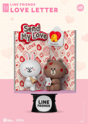 LINE FRIENDS DS-103 DIORAMA STAGE LOVE LETTER 6IN STATUE